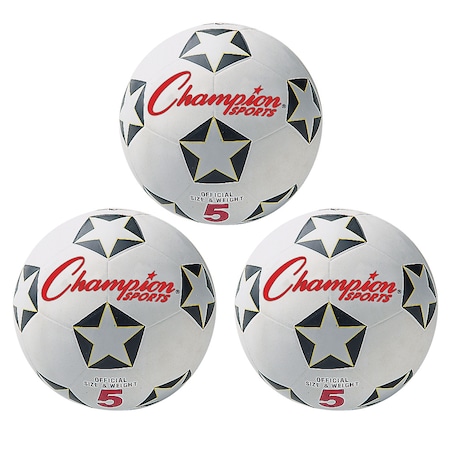 Champion Sports Rubber Soccer Ball Size 5, PK3 SRB5